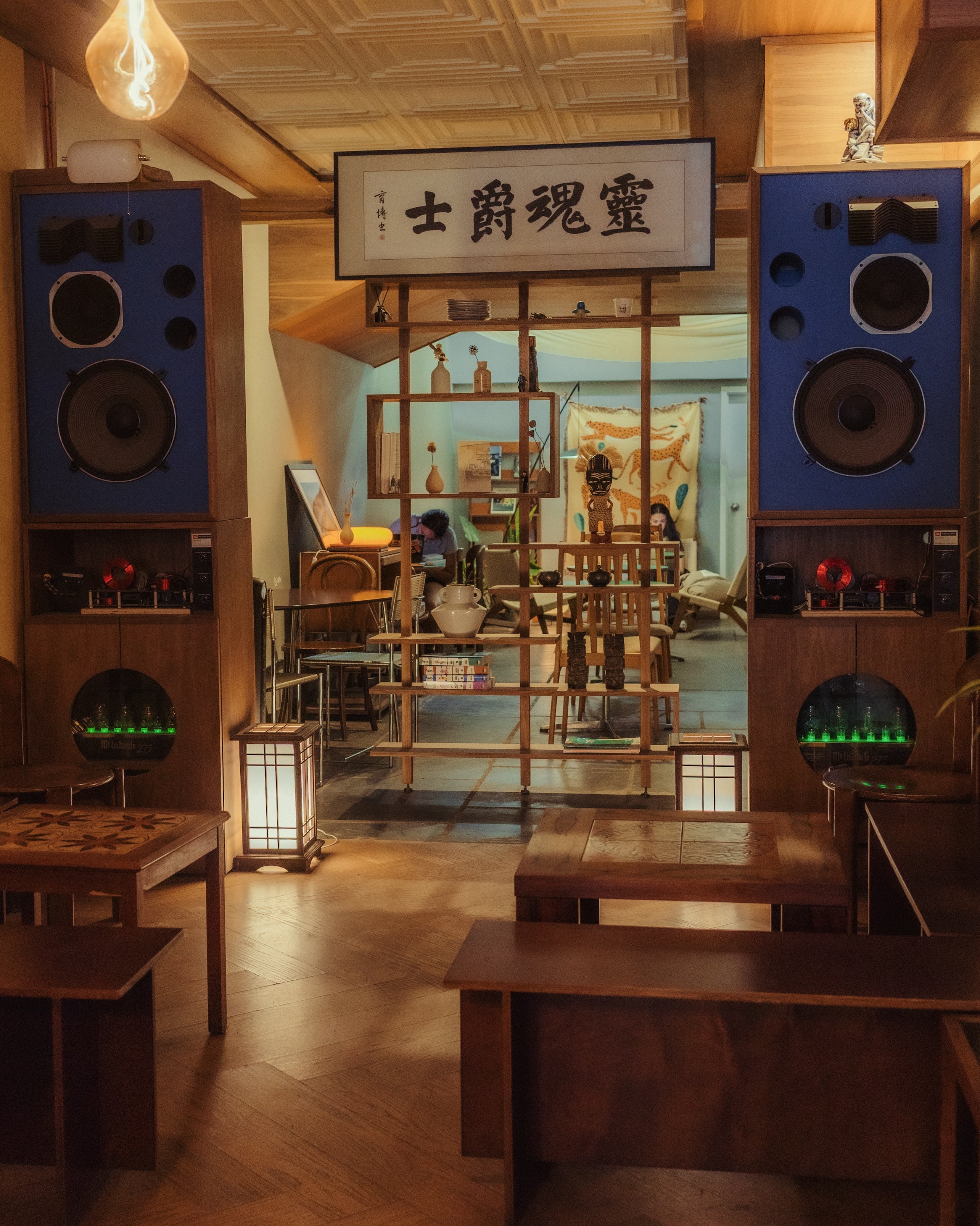 An image of a hip wood coffee shop